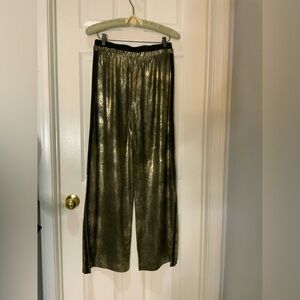 Free People Gold Metallic VEGAN SUEDE Pants Size XSmall